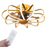 5 Blade Modern Ceiling Fans With Surrounding Exterior LED Lights