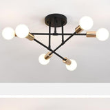 Novelty Modern Metal Finish Sputnik Chandelier with 6 LED Bulbs