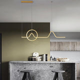 Circular Linear Dimmable LED Artistic Modern Chandeliers Kitchen Island Lighting