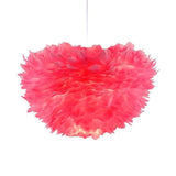 Novelty Modern Feather Design Pink Chandelier Metal Ceiling Light