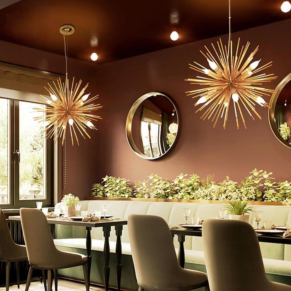 Geometric Sputnik Chandeliers for Dining Room