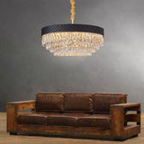 Drum Shaped LED Electroplated Crystal Modern Chandelier Pendant Light