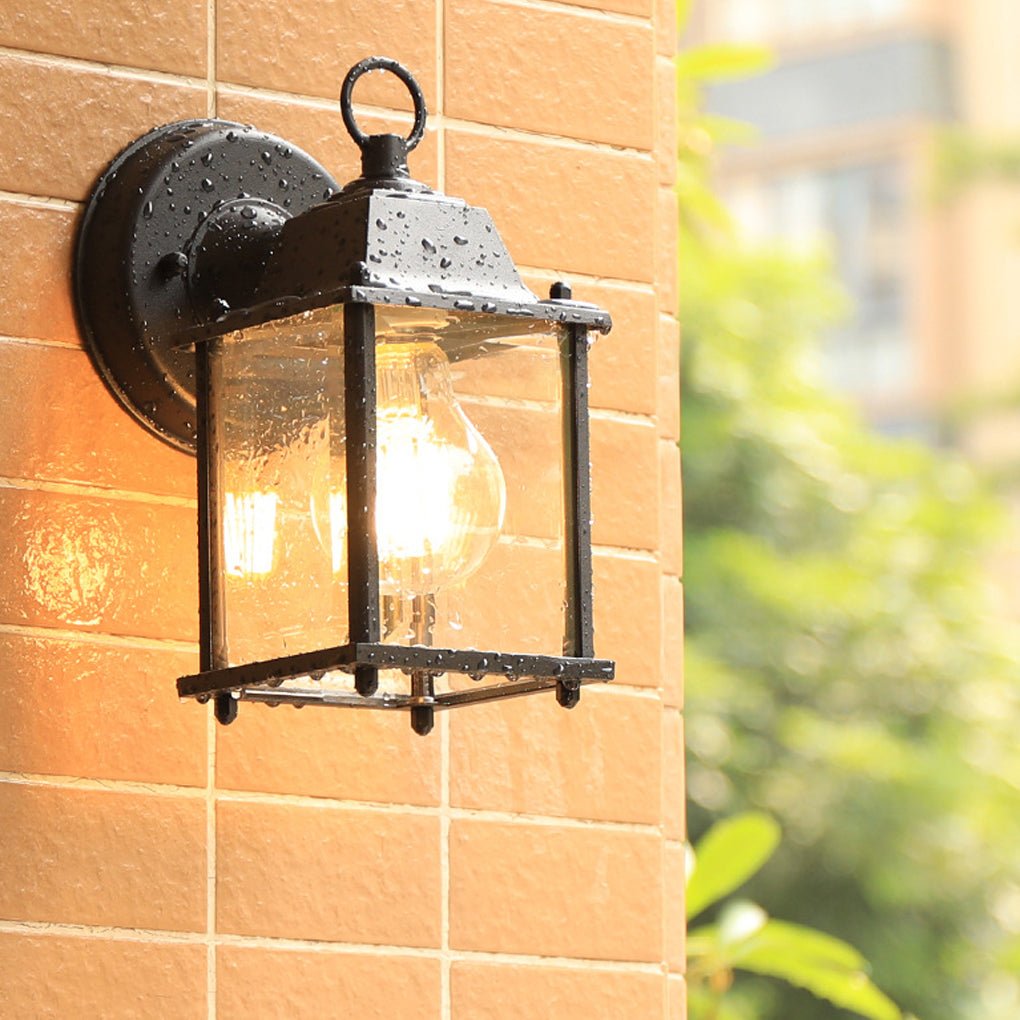 Square Glass Wall Lamp Outdoor Wall Sconce Lighting LED Waterproof Wall Lights