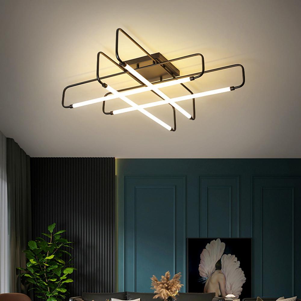 Geometric Lantern Dimmable LED Modern Ceiling Lights Flush Mount Lighting