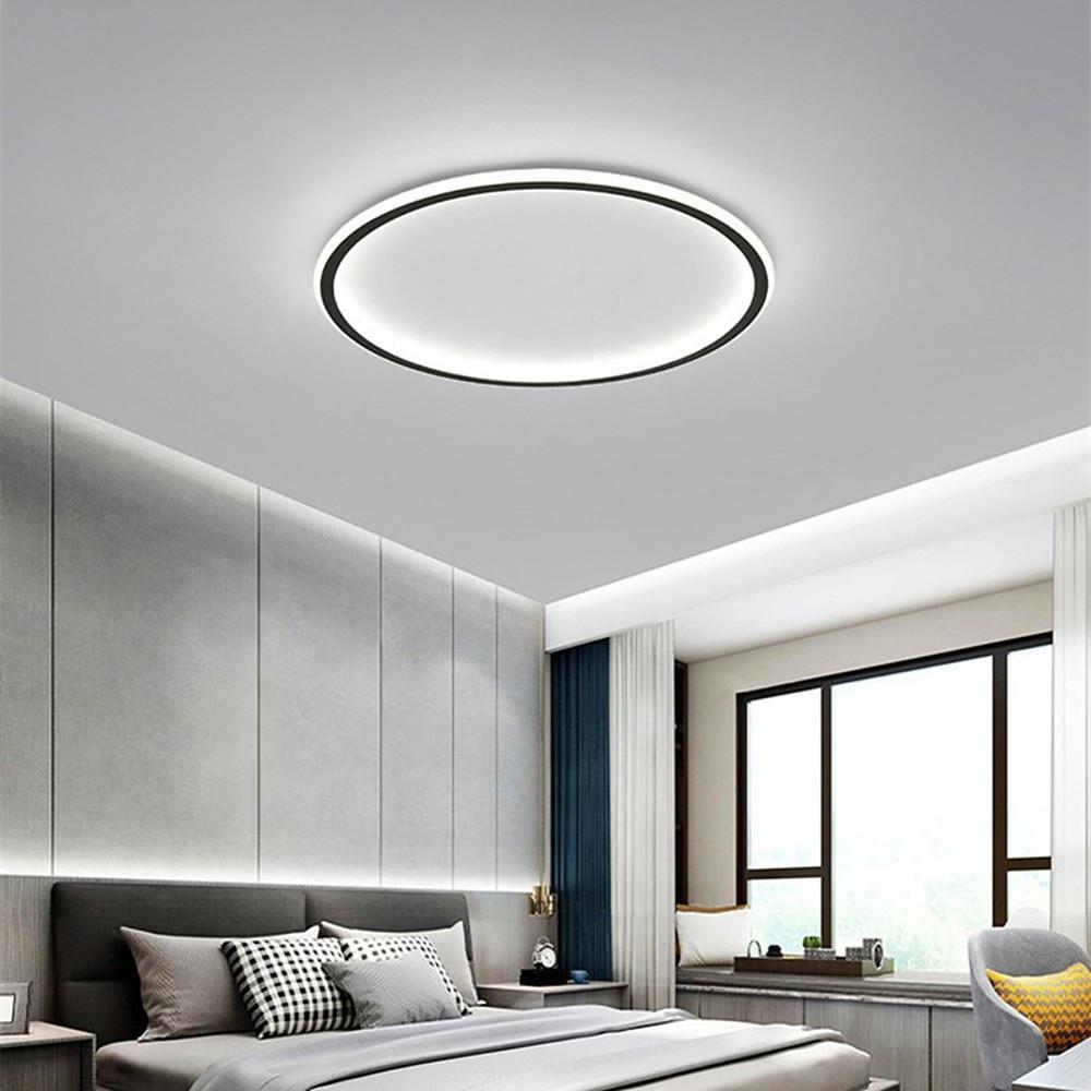 Circular Flush Mount Ceiling Light Minimalist Acrylic Metal Silica Gel LED Light