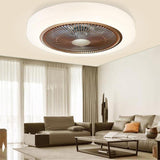 Rounded Linear Flush Mount Bladeless Ceiling Fans with Lights LED Living Room Ceiling Lights