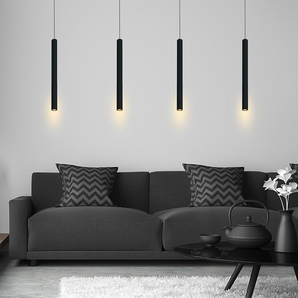 Mini Elongated Cylinder LED Contemporary Pendant Light Island Lights