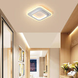 Double Square Shaped Flush Mount Light over Kitchen Sink LED Ceiling Light