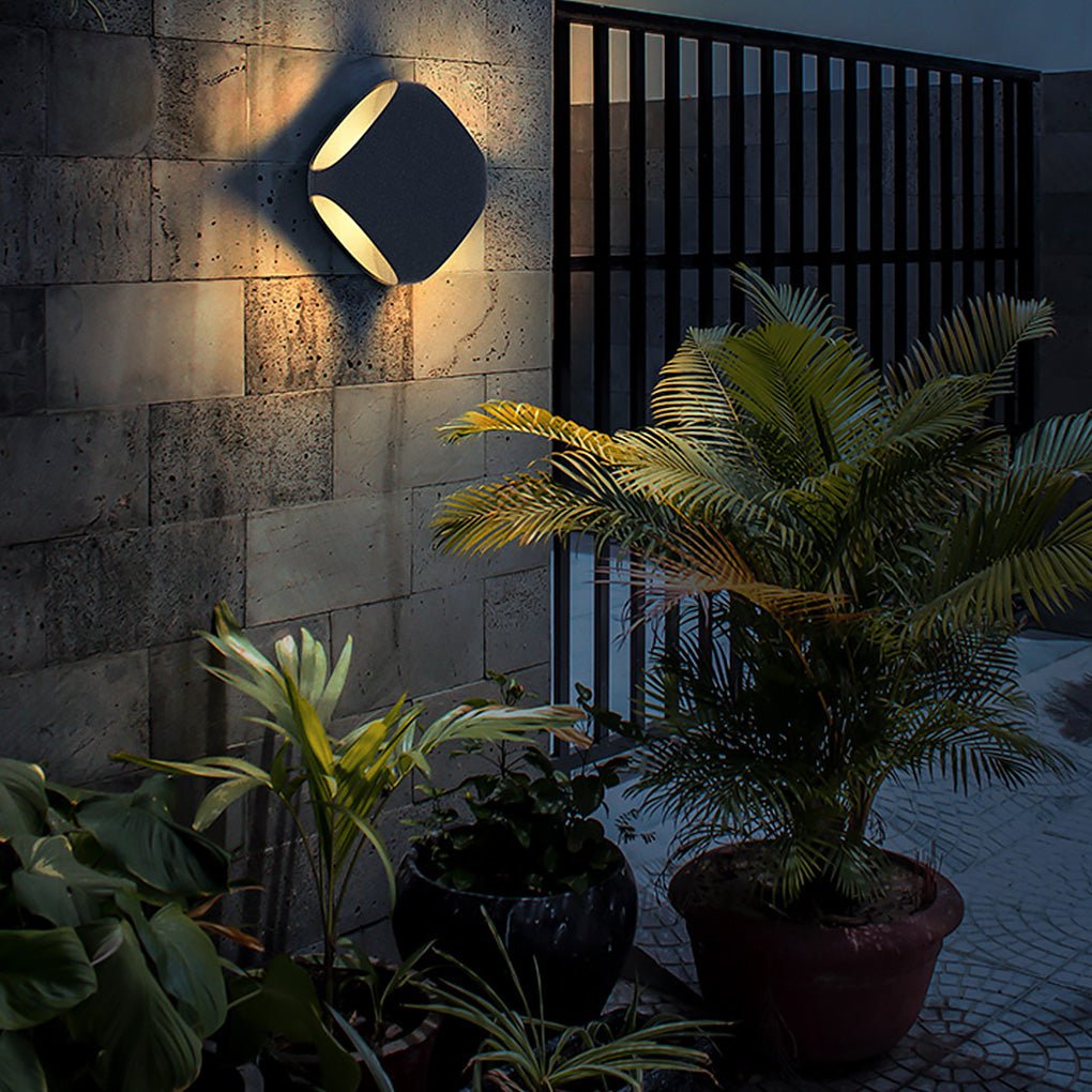 Square LED Waterproof Black Modern Outdoor Wall Lights Fence Post Lights