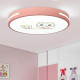 Circular with Cute Pattern LED Modern Flush Mount Ceiling Light