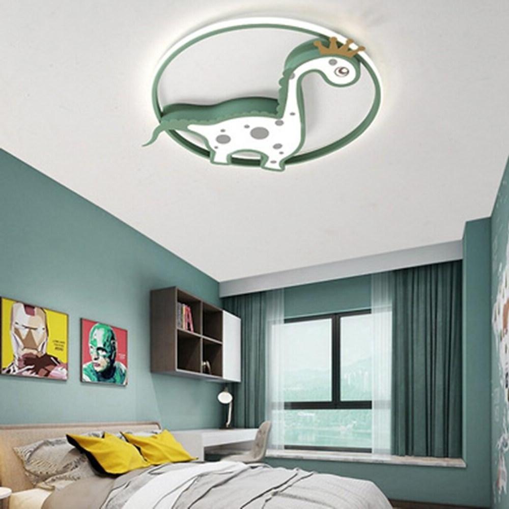 Circle Dinosaur Novelty LED Flush Mount Ceiling Light Baby Kids Lights for Bedroom