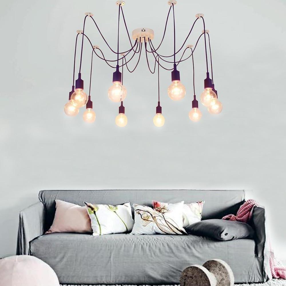 Cluster Spider Pendant Lighting 10-heads DIY Adjustable Ceiling Lights