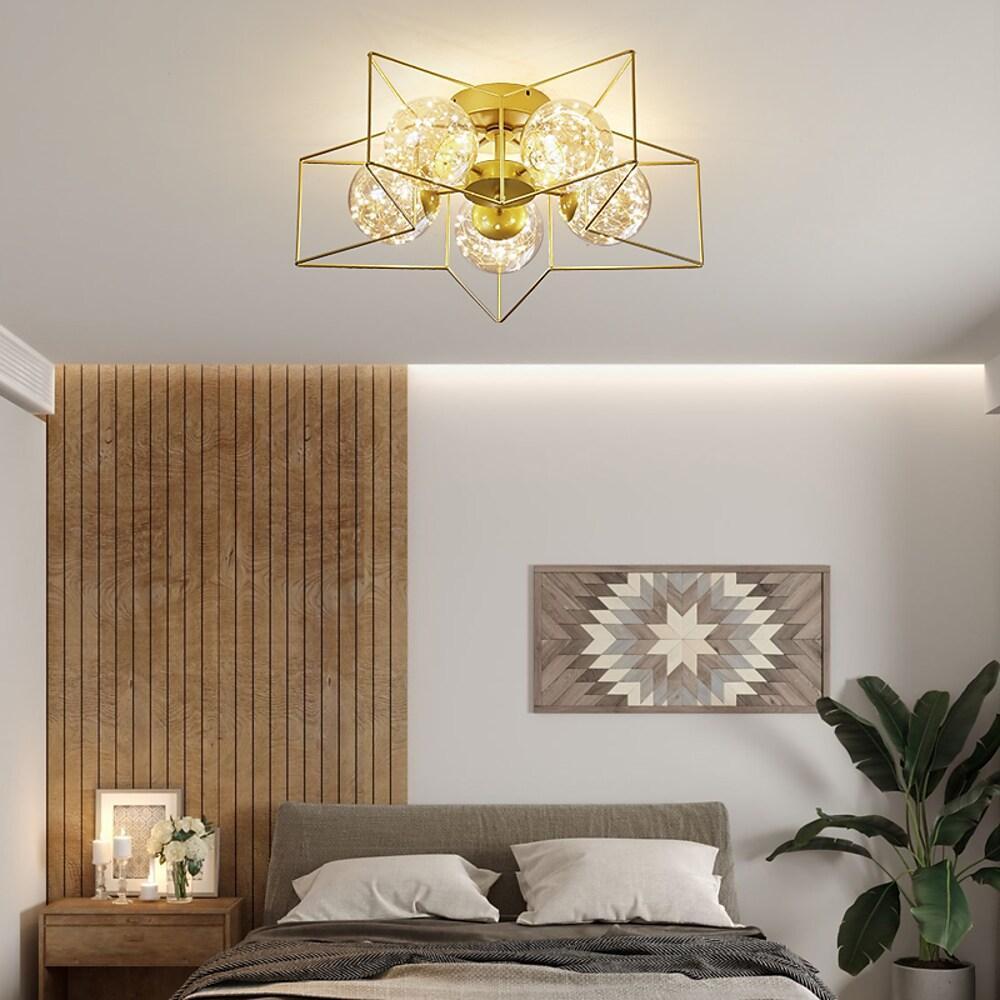 5 Light 5-pointed Star Design LED Modern Flush Mount Ceiling Lighting