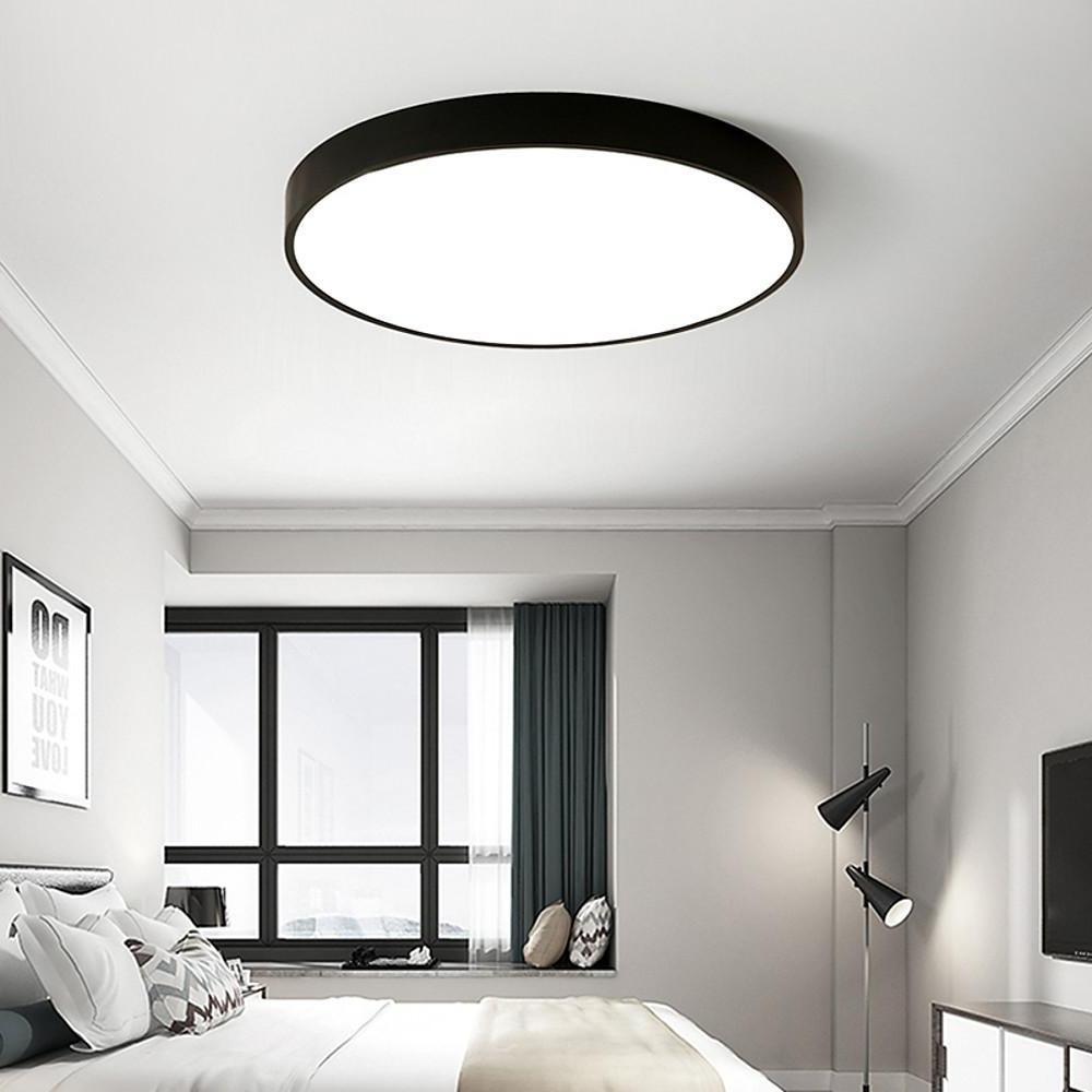 Sizable Flush Mount Ceiling Light Black with Light Source and Surface Color Customization