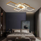 Multi Rectangle Large Flush Mount Ceiling Light with 3 Integrated Tiered Lights