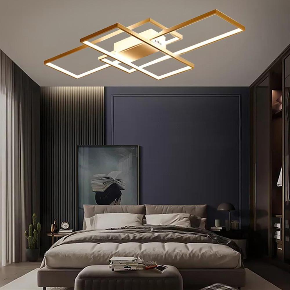 Display Of Rectangles Abstract LED Flush Mount Ceiling Lights for Bedroom