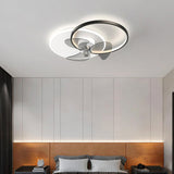 24'' LED Circle Flush Mount Ceiling Fan Bedroom Ceiling Fan Lights Dimmable with Remote Control