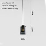 Electroplated Glass Lantern LED Modern Island Lights Pendant Light Hanging Lamp