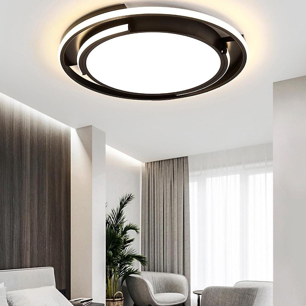 Circular Design Dimmable LED Black Nordic Ceiling Lights Flush Mount Lighting