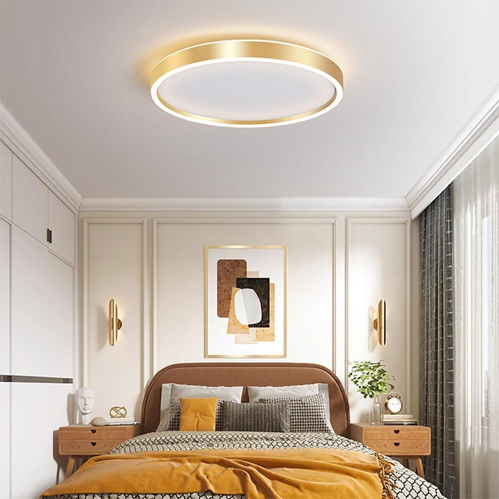 Circular Minimalist Metal Flush Mount Light Fixtures LED Living Room Ceiling Lights