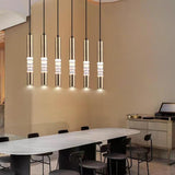 Cylindrical Linear Metal Acrylic Industrial Foyer Pendant Light Ceiling Light