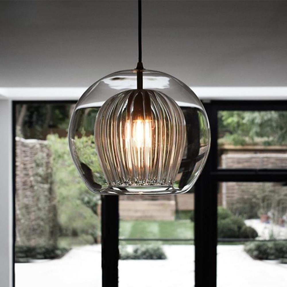 Unique Glass Globe LED Modern Pendant Light Hanging Lamp Island Lights