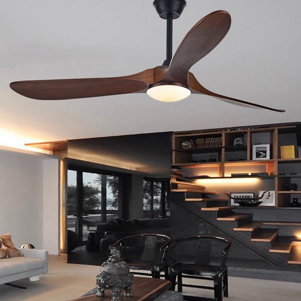 Retro Solid Wood Frequency Conversion Silent Dimming Ceiling Fan with Lights - Image 7