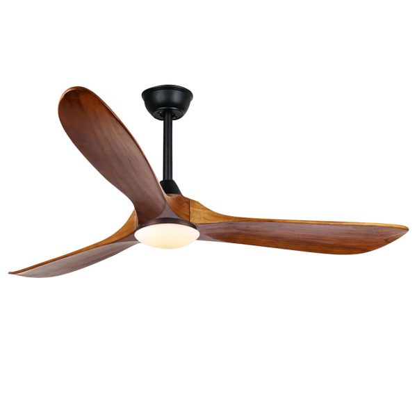 Retro Solid Wood Frequency Conversion Silent Dimming Ceiling Fan with Lights - Image 10