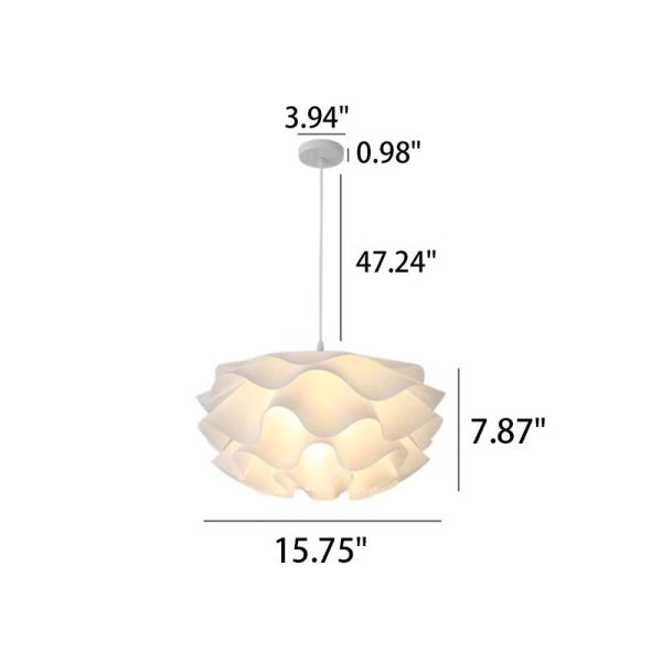 Modern Minimalist Floral Petal Multi-Layered Acrylic 1-Light Pendant Light - Image 4