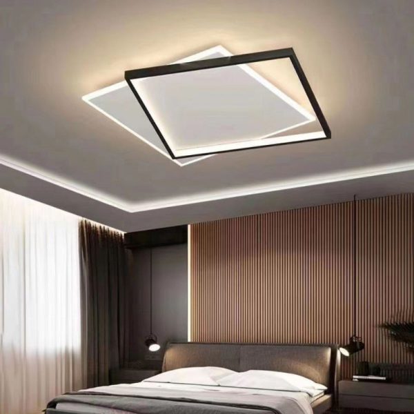 Modern Minimalist Square Round Iron Acrylic LED Flush Mount Ceiling Light For Living Room - Image 3