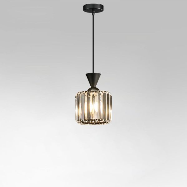 Contemporary Luxury Radiant Prismatic Clear Crystal Shade 1-Light Pendant Light For Living Room - Image 19