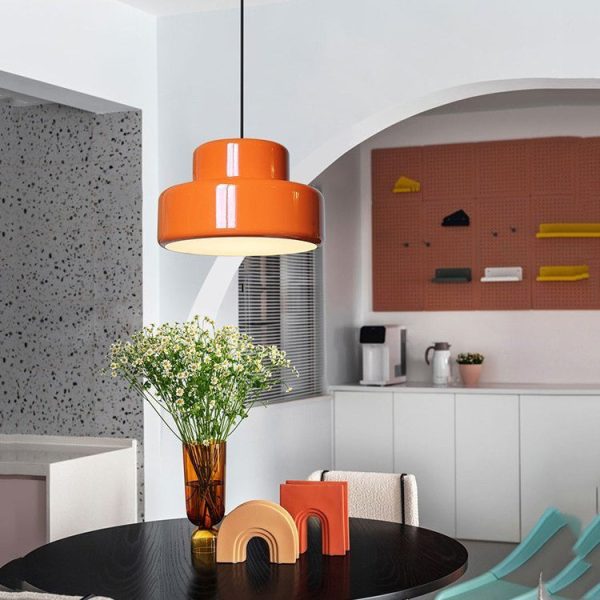 Contemporary Scandinavian Double Round Iron 1-Light Pendant Light For Living Room - Image 8