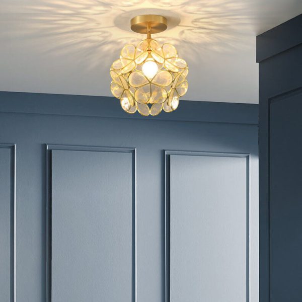 New Japanese-Style Manual Petal Aisle Semi-Flush Mount Light - Image 5