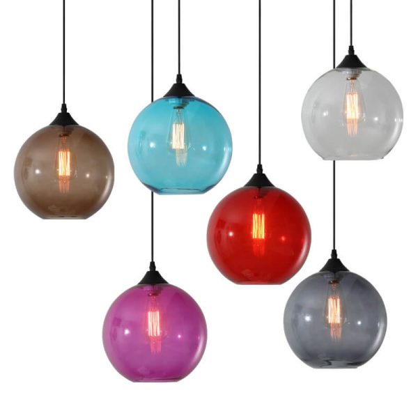 Nordic Minimalist Stained Round Glass 1-Light Pendant Light - Image 17