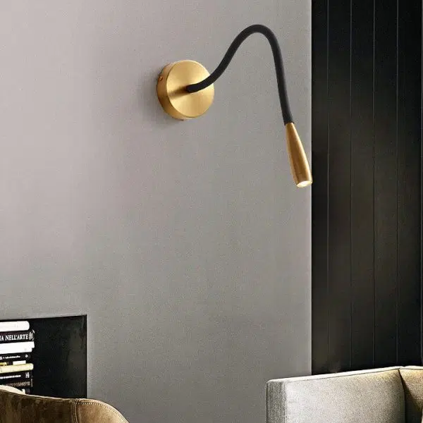 Simple Hose Spotlight Brass LED Reading Wall Sconce Lamp