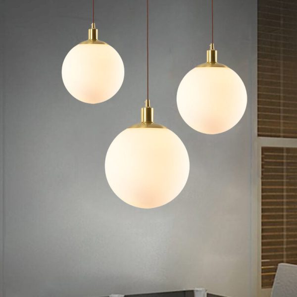 Nordic Minimalist White Orb 1-Light Pendant Light - Image 10