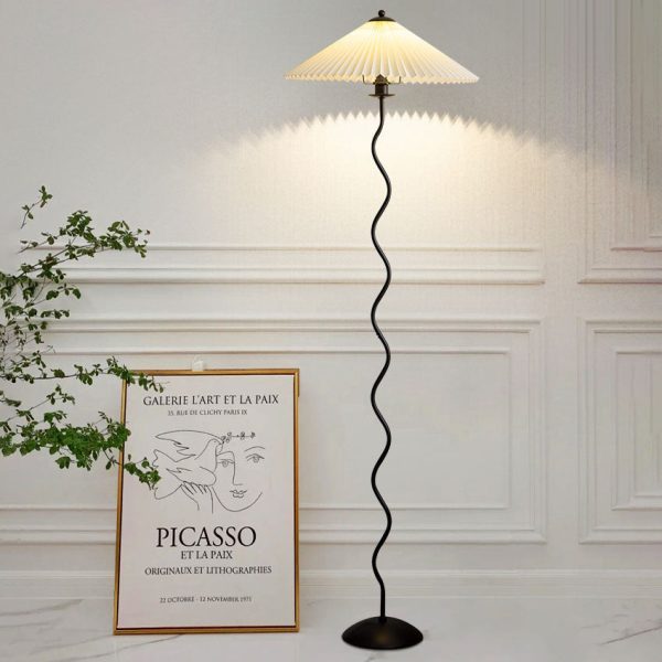 Vintage Fabric Pleated Shade 1-Light Standing Floor Lamp - Image 14