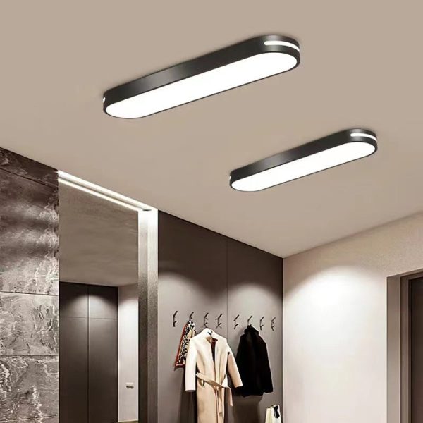 Modern Minimalist Elliptical Strip Iron Acrylic LED Flush Mount Ceiling Light For Hallway - Image 5