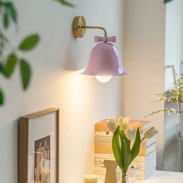 French Minimalist Bell Butterfly Iron 1-Light Wall Sconce Lamp - Image 4