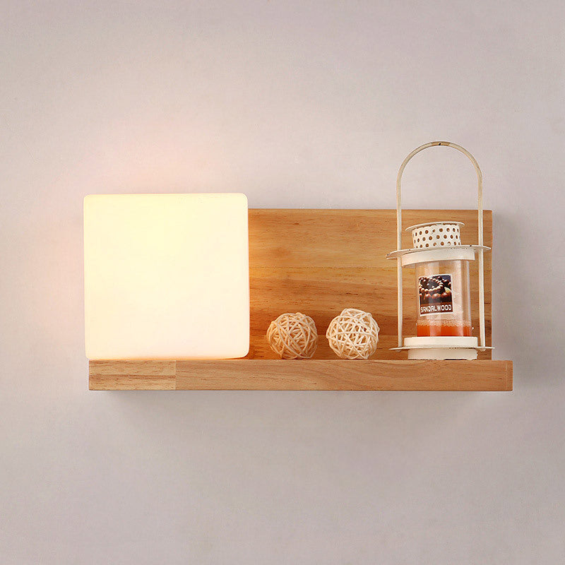 01-40a13e21-c22f-4857-a8ca-afb150cfb3a3.jpg Japanese Minimalist Wood Square Glass 1-Light Wall Sconce Lamp - Image 1