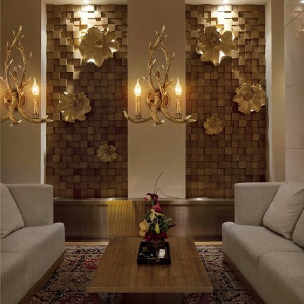 Industrial Resin Retro Antler 2-Light Creative Wall Sconce Lamp - Image 11