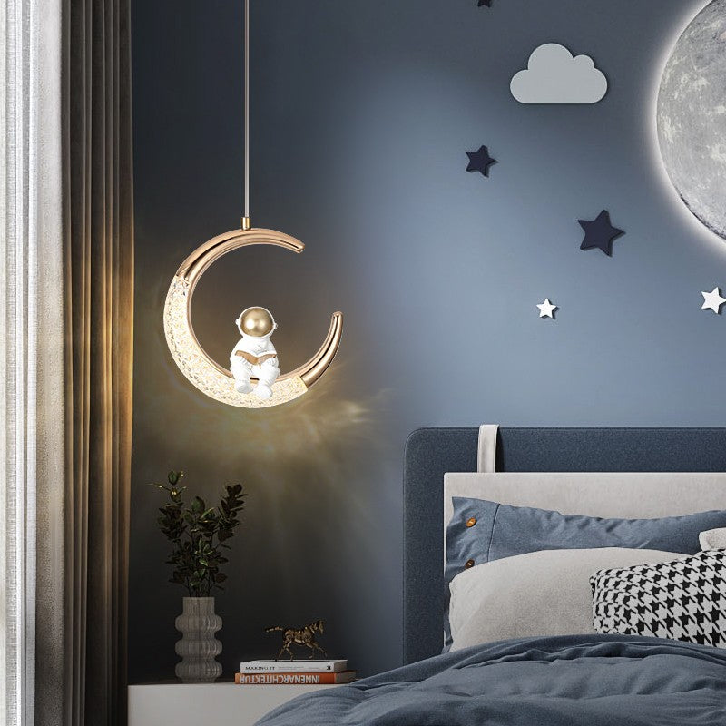 01-5a241f76-9b65-4591-8986-2476d331af29.jpg Modern Creative Astronaut Moon LED Kids Pendant Light - Image 1