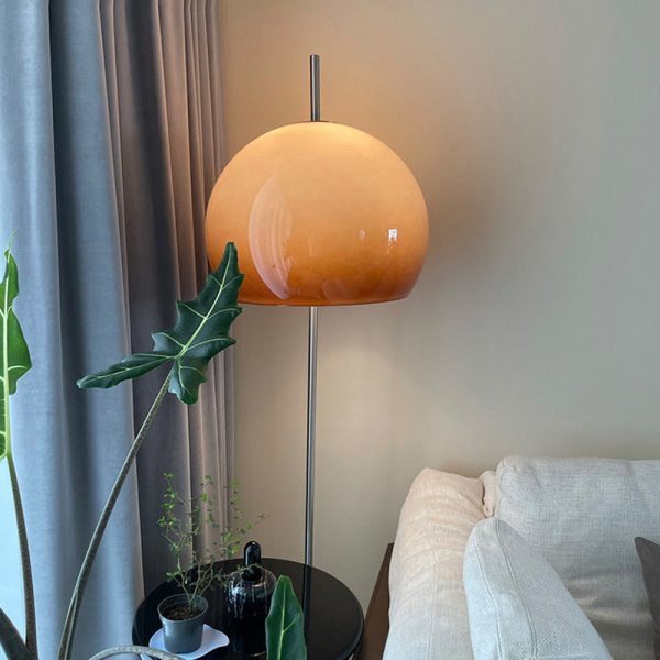 Contemporary Retro Mushroom Hardware Glass 2-Light Standing Floor Lamp For Living Room - Image 11