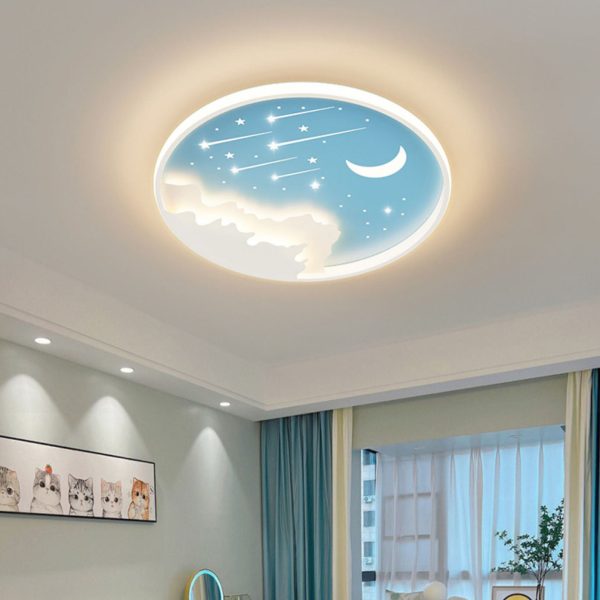 Modern Simplicity Iron Round Children LED Flush Mount Ceiling Light For Bedroom - Image 2