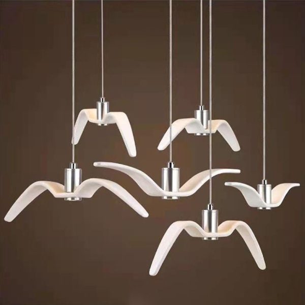 Nordic Creative Personality Wrought Iron Seagull LED Pendant Light - Image 2
