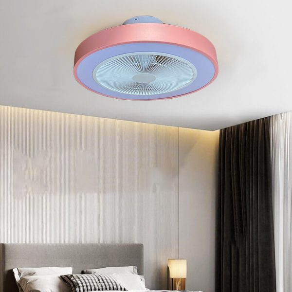Modern Minimalist Solid Color Iron Copper LED Flush Mount Ceiling Fan Light - Image 12