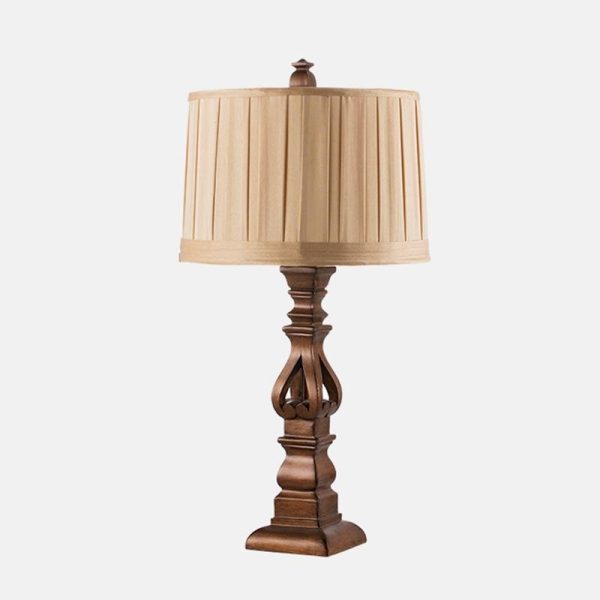 Stripe Drum Shade Antique Rustic Style Tower Table Lamp - Image 6
