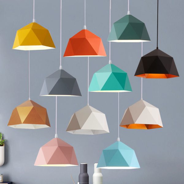 Modern Macaroon Iron Geometric Lozenge 1-Light Pendant Light - Image 7