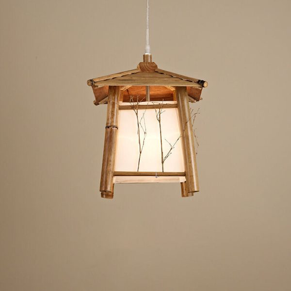 Japanese Rustic Vintage Bamboo Weaving 1-Light Pendant Light - Image 4