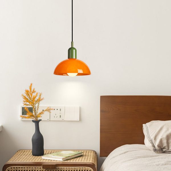 Modern Minimalist Glass Hemisphere 1-Light Pendant Light - Image 2